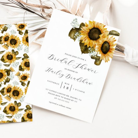Sonnenblume Brautdusche Einladung