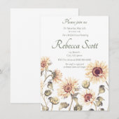 Sonnenblume Brautdusche Einladung (Vorne/Hinten)