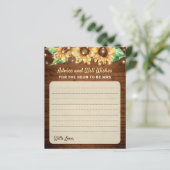 Sonnenblume Brautparty Bride Frau Advice Cards (Stehend Vorderseite)