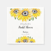 Sonnenblume Brautparty Script Personalisiert Chic Serviette (Vorderseite)