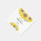 Sonnenblume Brautparty Script Personalisiert Chic Serviette (Ecke)