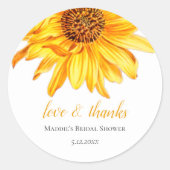 Sonnenblume | Brautparty Vielen Dank Runder Aufkleber (Vorderseite)