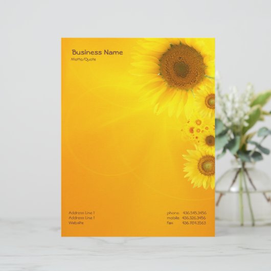 Sonnenblume Briefkopf (Stehend Vorderseite)