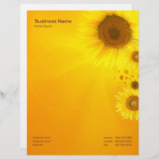 Sonnenblume Briefkopf (Vorne/Hinten)