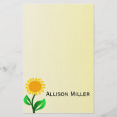 Sonnenblume Briefpapier (Vorderseite)