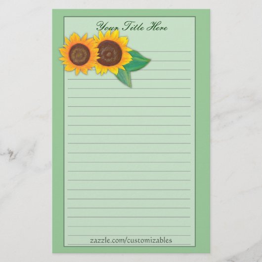 Sonnenblume-Briefpapier Briefpapier (Vorderseite)