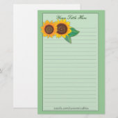Sonnenblume-Briefpapier Briefpapier (Vorne/Hinten)