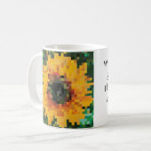 Sonnenblume Bright Floral Pixel Art Kaffeetasse (Vorderseite Links)