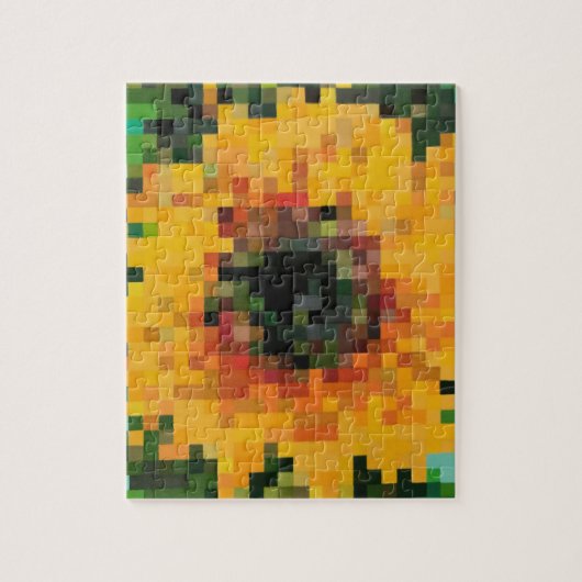 Sonnenblume Bright Floral Pixel Art Puzzle (Vertikal)