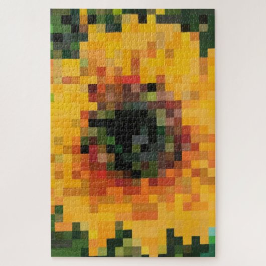 Sonnenblume Bright Floral Pixel Art Puzzle (Vertikal)
