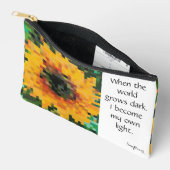 Sonnenblume Bright Floral Pixel Art Zubehörtasche (Offen)