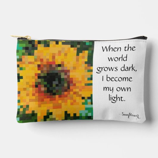 Sonnenblume Bright Floral Pixel Art Zubehörtasche (Vorderseite)