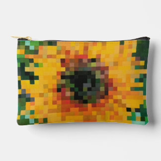 Sonnenblume Bright Floral Pixel Art Zubehörtasche