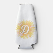 Sonnenblume Buchstabe D Vorname Monogramm Initiale Flaschenkühler (Vorderseite)