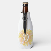 Sonnenblume Buchstabe D Vorname Monogramm Initiale Flaschenkühler (Flasche Rückseite)