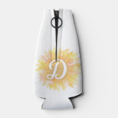 Sonnenblume Buchstabe D Vorname Monogramm Initiale Flaschenkühler (Rückseite)