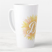 Sonnenblume Buchstabe D Vorname Monogramm Initiale Milchtasse (Linke Ecke)