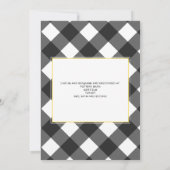 Sonnenblume Buffalo Kariert I Do GRILLEN Brautpart Einladung (Rückseite)