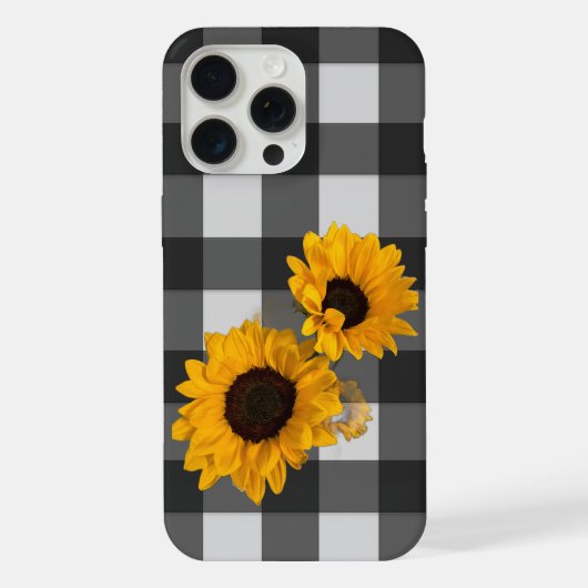 Sonnenblume Buffalo Karo iPhone Hülle (Rückseite)