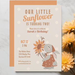 Sonnenblume Bunny Rabbit Geburtstag Einladung