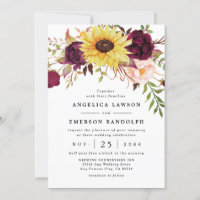 Sonnenblume Burgund Red Blush Rose Hochzeit