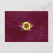 Sonnenblume Burgund Rose Blumenzwiebelvorführung Begleitkarte (Rückseite)