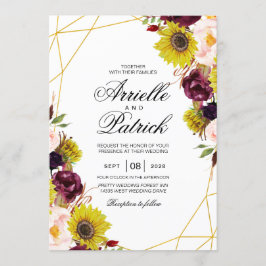 Sonnenblume Burgund Rote Blüte Rose Einladung