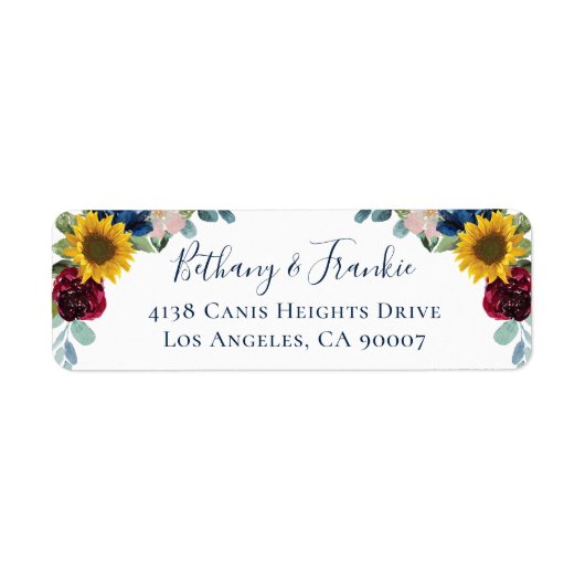 Sonnenblume Burgund Rote Blüte Rücksendeadresse (Vorne)