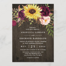 Sonnenblume Burgund Rote Rosen Rustikale Holzhochz