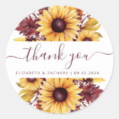 Sonnenblume Burgundy Blumenzwiebel Vielen Dank Runder Aufkleber (Vorderseite)