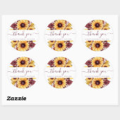 Sonnenblume Burgundy Blumenzwiebel Vielen Dank Runder Aufkleber (Blatt)