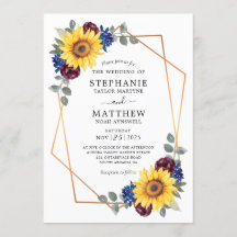 Sonnenblume Burgundy Navy Bloral Geometric Wedding
