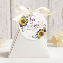 Sonnenblume Burgundy Rose Geometric Wedding Danke