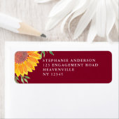 Sonnenblume Burgundy Wedding Rücksendeadresse (Insitu)