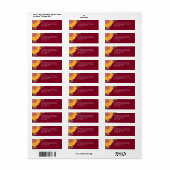 Sonnenblume Burgundy Wedding Rücksendeadresse (Vorne)