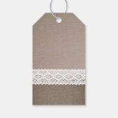 Sonnenblume Burlap & Crochet Lace Baby Dusche Geschenkanhänger (Rückseite)