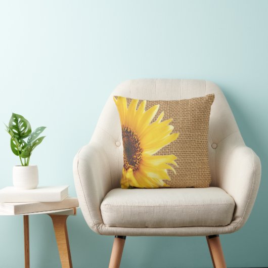 Sonnenblume Burlap-Designkissen Kissen (Stuhl )