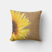 Sonnenblume Burlap-Designkissen Kissen (Vorderseite)