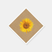Sonnenblume Burlap Rustikale Hochzeit Serviette (Ecke)