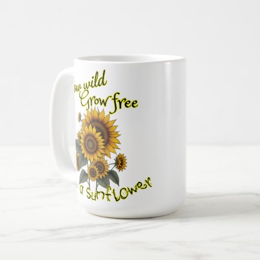 Sonnenblume Burst Tasse (Vorderseite Links)