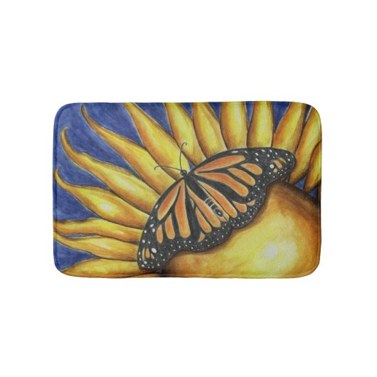 Sonnenblume Butterfly Bath Mat Badematte (Vorderseite)