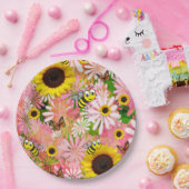 Sonnenblume Butterfly Bumblebepapier Teller (Party)