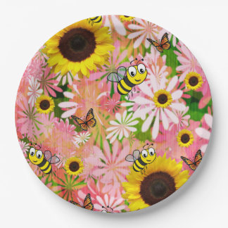 Sonnenblume Butterfly Bumblebepapier Teller