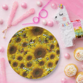 Sonnenblume Butterfly Bumblebepapier Teller (Party)