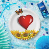 Sonnenblume Butterfly Bumblebepapier Teller (Party)