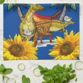 Sonnenblume Butterfly Dinosaur Küchentuch (Gefaltet)