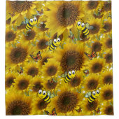 Sonnenblume Butterfly Duschvorhang (Vorderseite)