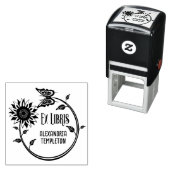 Sonnenblume Butterfly Ex Libris Bibliotheksname Permastempel (Beispiel)