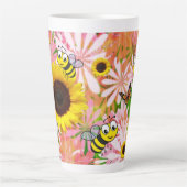 Sonnenblume Butterfly Hummel Latte Tasse (Vorderseite)