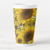 Sonnenblume Butterfly Hummel Latte Tasse (Vorderseite)